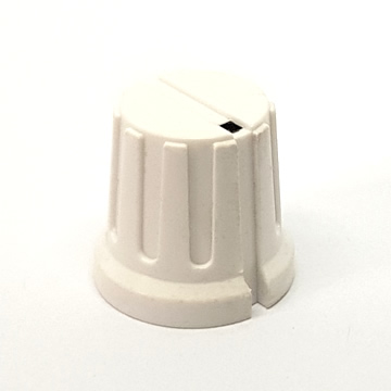 14mm White Fluted Bakelite Knob